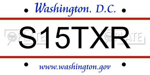 S15TXR District Of Columbia License Plate