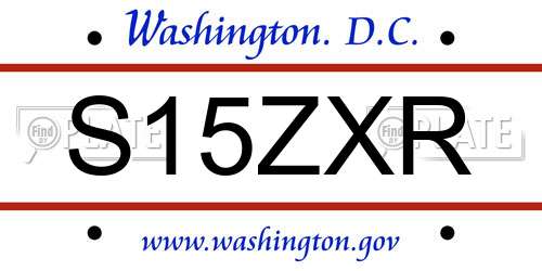 S15ZXR District Of Columbia License Plate