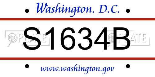 S1634B District Of Columbia License Plate
