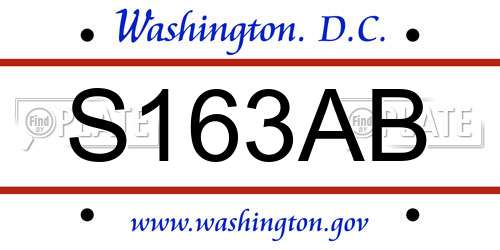 S163AB District Of Columbia License Plate