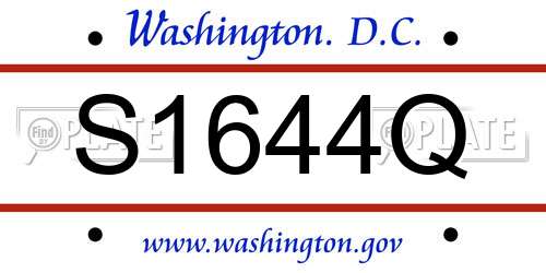 S1644Q District Of Columbia License Plate