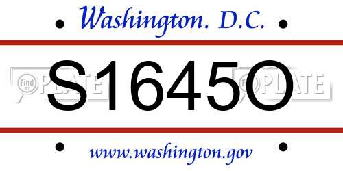 S1645O District Of Columbia License Plate