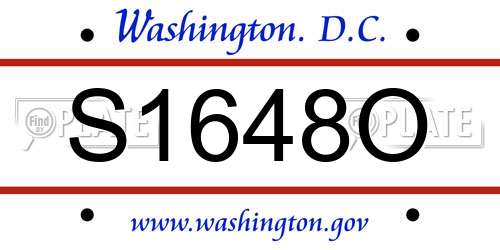 S1648O District Of Columbia License Plate
