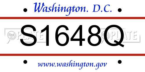 S1648Q District Of Columbia License Plate