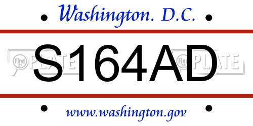 S164AD District Of Columbia License Plate
