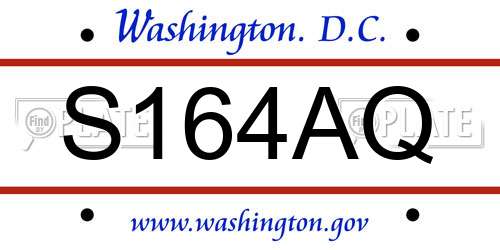 S164AQ District Of Columbia License Plate