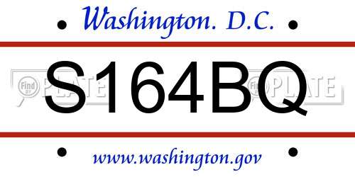 S164BQ District Of Columbia License Plate
