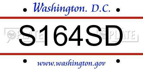 S164SD District Of Columbia License Plate