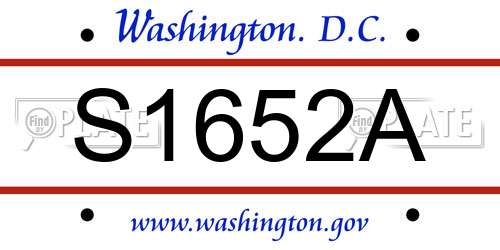 S1652A District Of Columbia License Plate