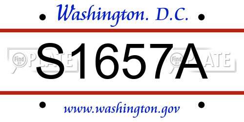 S1657A District Of Columbia License Plate