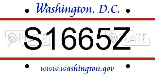 S1665Z District Of Columbia License Plate