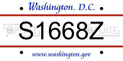S1668Z District Of Columbia License Plate