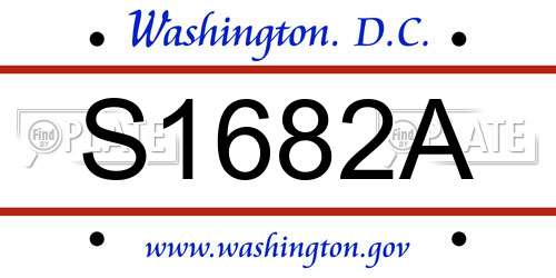 S1682A District Of Columbia License Plate