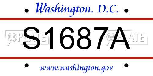 S1687A District Of Columbia License Plate