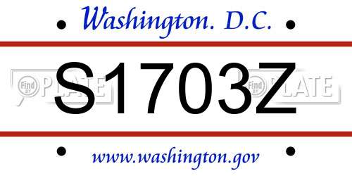 S1703Z District Of Columbia License Plate