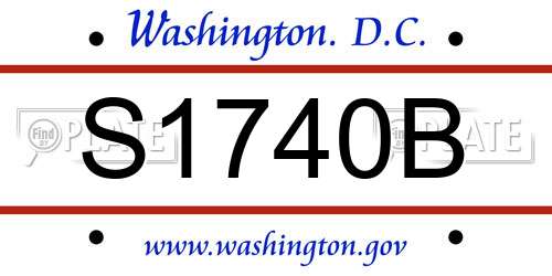 S1740B District Of Columbia License Plate