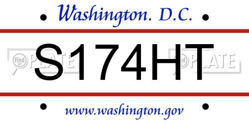 S174HT District Of Columbia License Plate