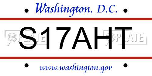 S17AHT District Of Columbia License Plate