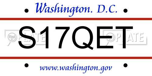S17QET District Of Columbia License Plate