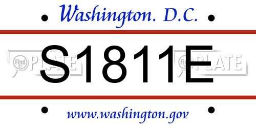 S1811E District Of Columbia License Plate