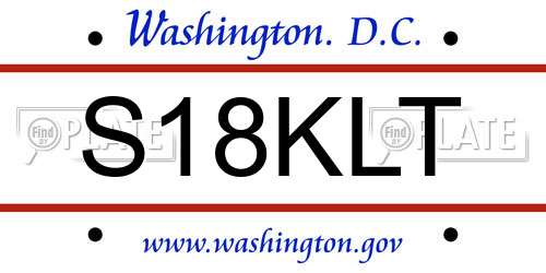 S18KLT District Of Columbia License Plate