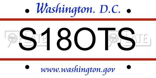 S18OTS District Of Columbia License Plate