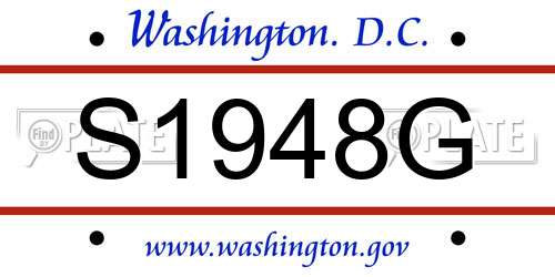 S1948G District Of Columbia License Plate