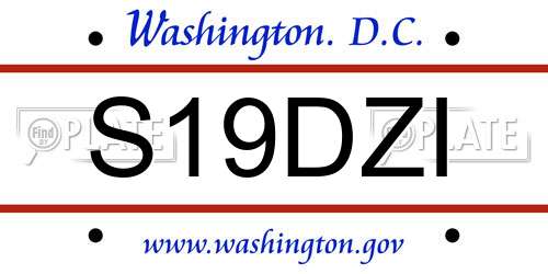 S19DZI District Of Columbia License Plate