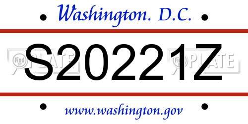 S20221Z District Of Columbia License Plate
