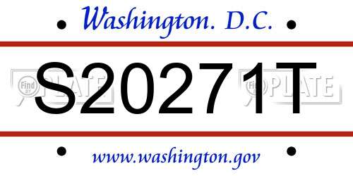S20271T District Of Columbia License Plate