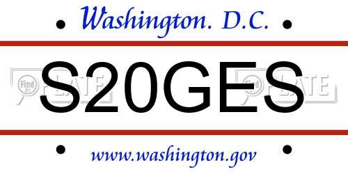 S20GES District Of Columbia License Plate
