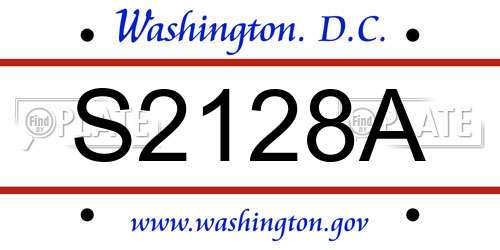 S2128A District Of Columbia License Plate