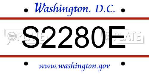 S2280E District Of Columbia License Plate