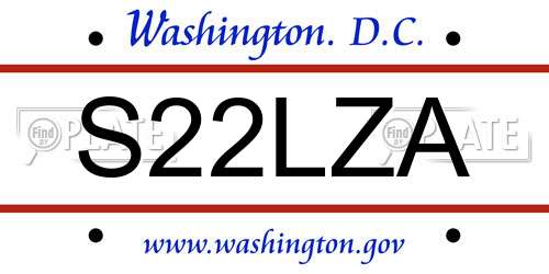 S22LZA District Of Columbia License Plate
