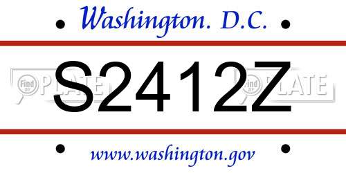 S2412Z District Of Columbia License Plate