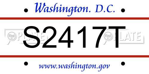 S2417T District Of Columbia License Plate