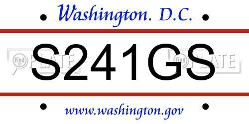 S241GS District Of Columbia License Plate