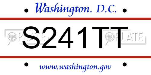 S241TT District Of Columbia License Plate