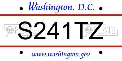 S241TZ District Of Columbia License Plate
