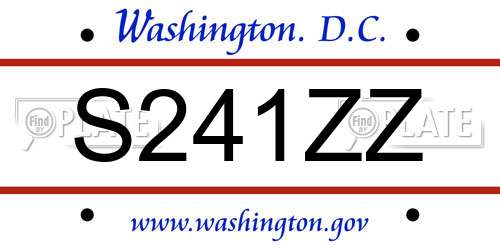 S241ZZ District Of Columbia License Plate