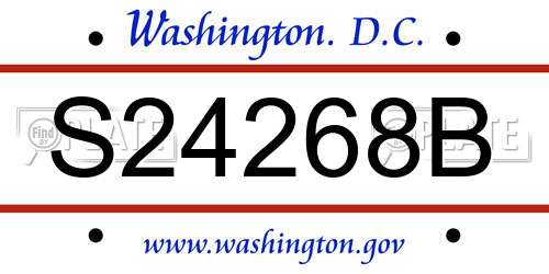 S24268B District Of Columbia License Plate
