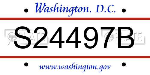 S24497B District Of Columbia License Plate