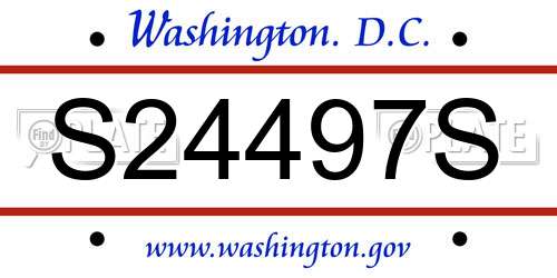 S24497S District Of Columbia License Plate