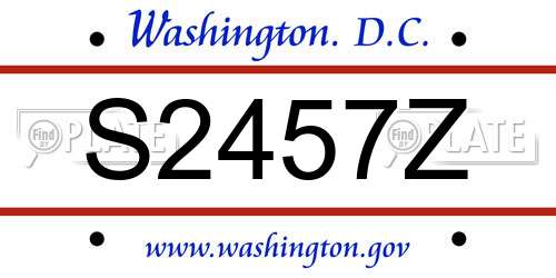 S2457Z District Of Columbia License Plate
