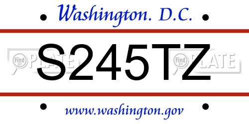 S245TZ District Of Columbia License Plate