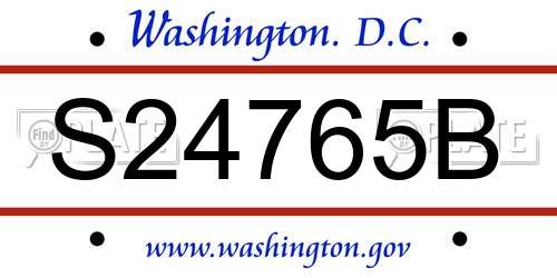 S24765B District Of Columbia License Plate