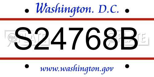 S24768B District Of Columbia License Plate