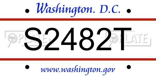 S2482T District Of Columbia License Plate