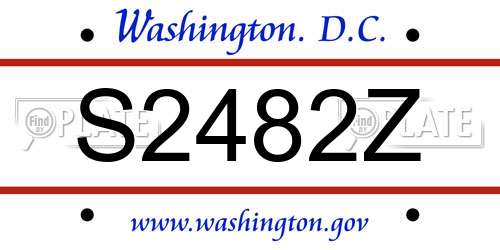 S2482Z District Of Columbia License Plate