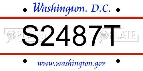 S2487T District Of Columbia License Plate